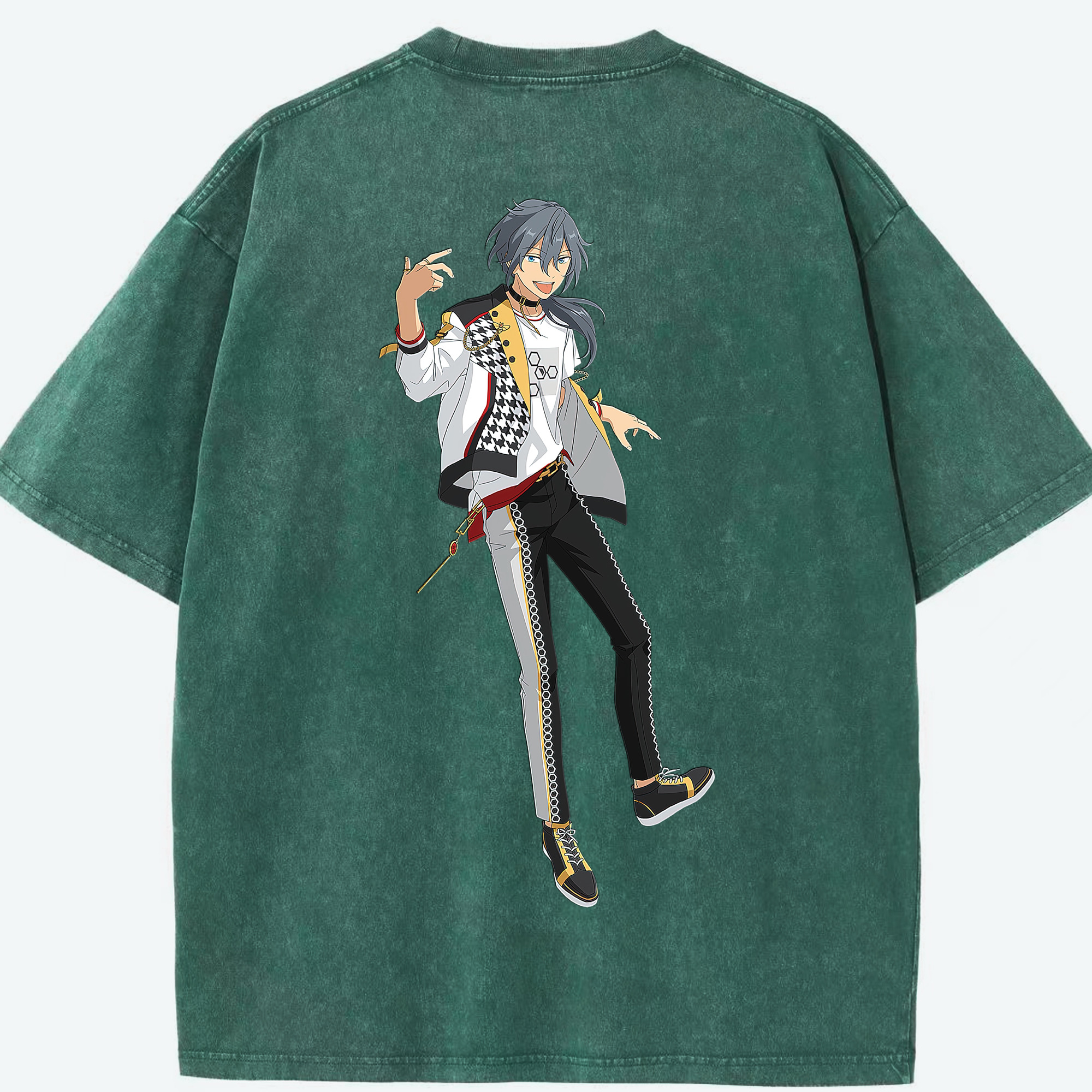 （画像用） あんさんぶるスターズ! Ensemble Stars 綿100% ヴィンテージ風 半袖Tシャツ（背面プリント）
